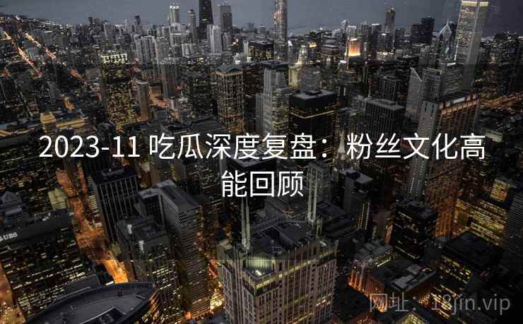 2023-11 吃瓜深度复盘：粉丝文化高能回顾